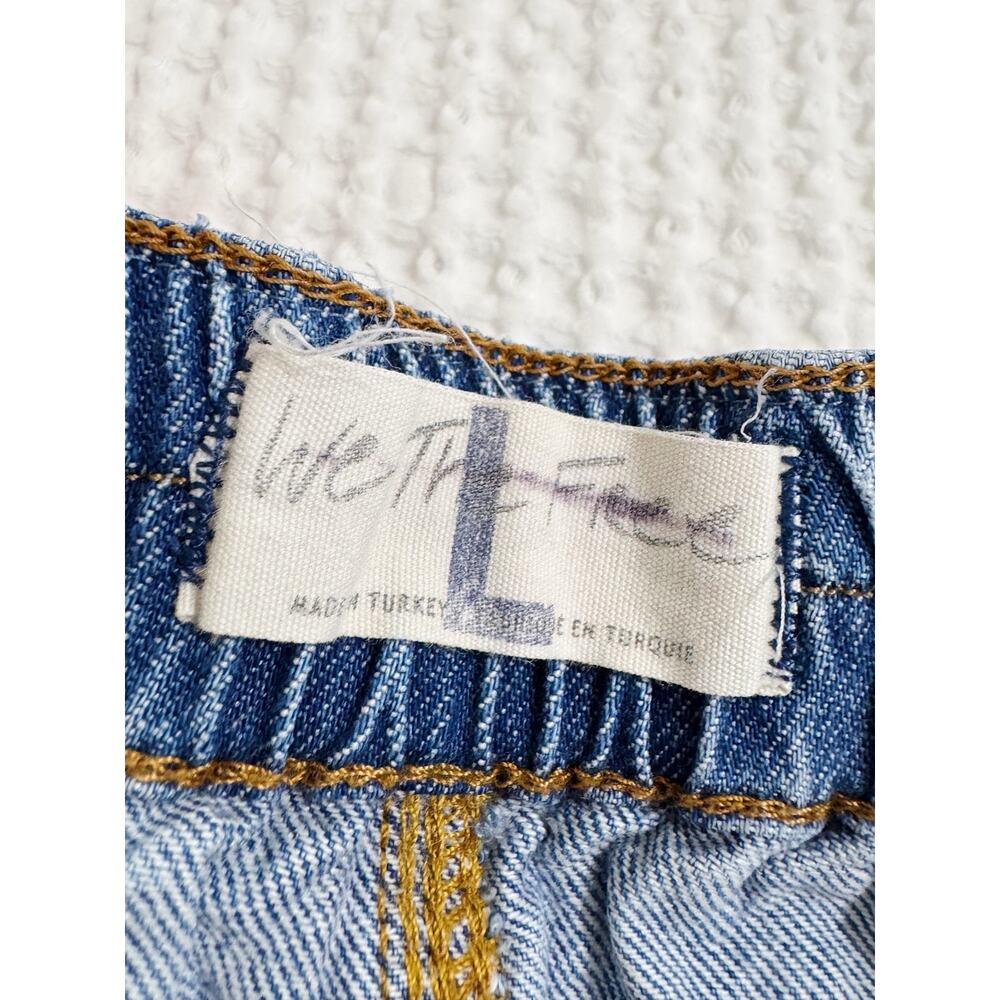 Free People We The Free Denim Pull On Shorts Elastic Waist Relaxed - Picture 4 of 4